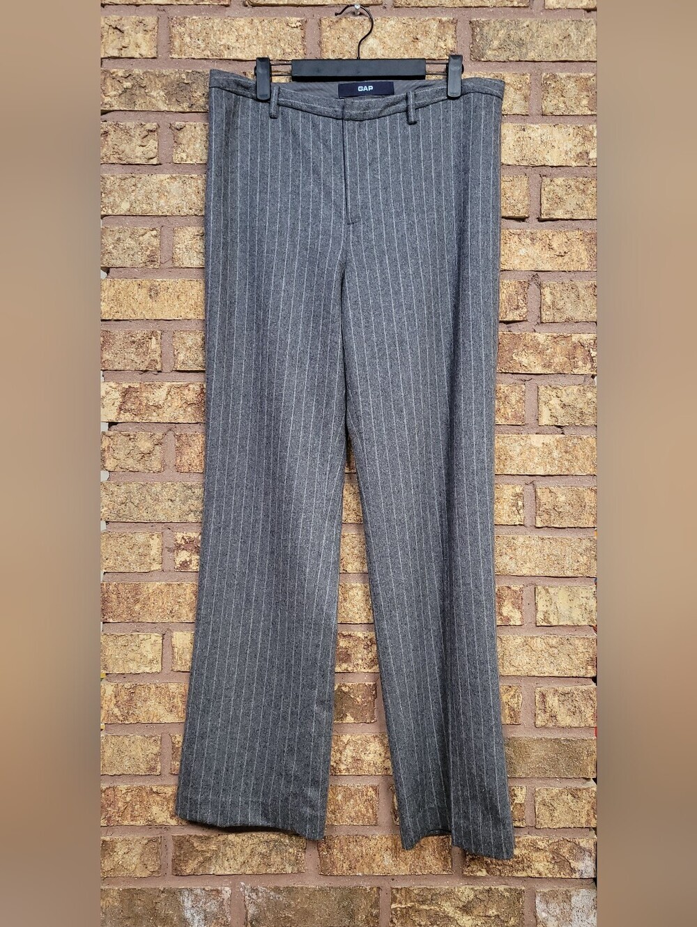 GAP Gray Pinstripe Virgin Wool Blend Classic Fit Trouser Pants Women's 10